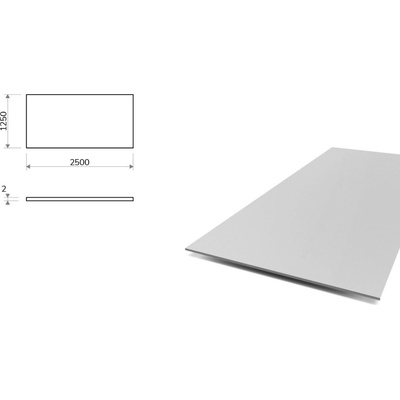 Hliníkový plech 1,25x2,5 m, tloušťka 2 mm (EN 5754) H111