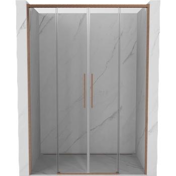 Mexen Rox Двойни плъзгащи се душ врати 150 см, прозрачни, матова мед (8C2-150-002-65-00)