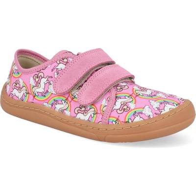 Froddo Barefoot tenisky Canvas plátenné white/pink
