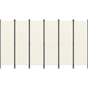 vidaXL Параван за стая, 6 панела, бял, 300x180 cм (320727)