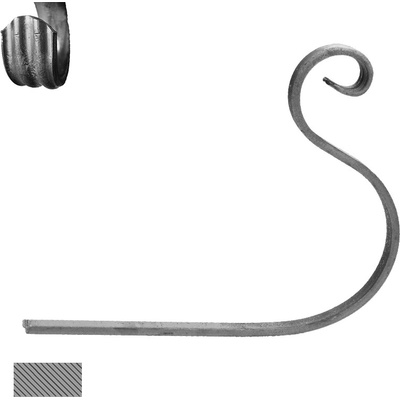 Kovaný prvek na květináč 12 x 6 mm, 200 x 250 mm