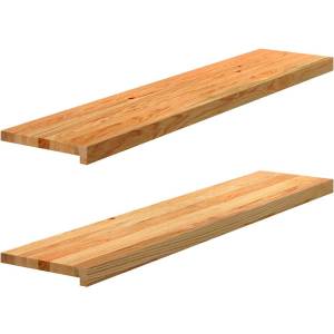 vidaXL Прозоречни первази, 2 бр, светлокафяви, 120x30x2 см, дъб масив (4009154)