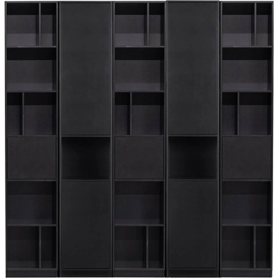 Čierna modulárna knižnica z borovicového dreva 200x210 cm Finca – WOOOD