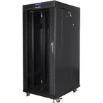 Lanberg Комуникационен шкаф, Lanberg rack cabinet 19" free-standing 27U/800x1200 (flat pack) with glass door lcd, Top with fan tray: included 4 fans (FF01-8227-12BL)