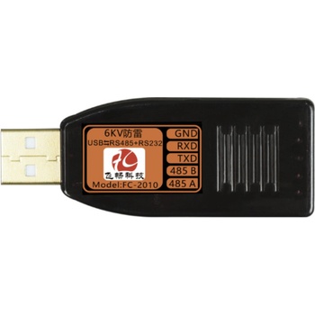 FCTELECOM fc-2010, Индустриален usb към rs-232/rs-485 конвертор, 6kv, tvs защита, led, черен (fc-2010)