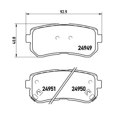 BREMBO Sada brzdových platničiek kotúčovej brzdy P30046