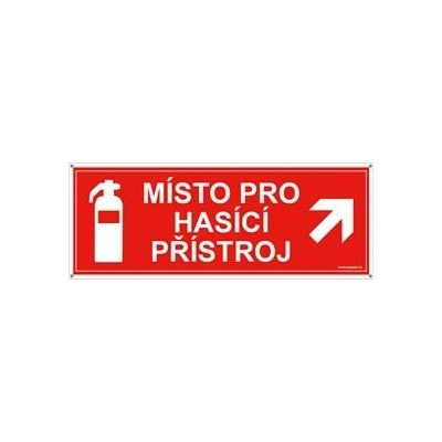Místo pro hasící přístroj - bezpečnostní tabulka s dírkami, plast 2 mm 210x80 mm