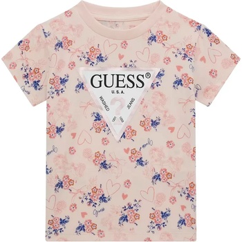 Image 1 of GUESS Многоцветна тениска за момиче с къс ръкав със златисто лого Guess