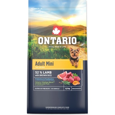 Ontario Adult Mini Lamb & Brown Rice 2 x 6,5 kg