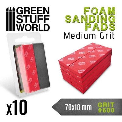 Green Stuff World Foam Sanding Pads 600 grit 10pcs/ Penové brúsne podložky 600 10 ks