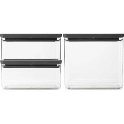 Brabantia Tasty+ sada úložných nádob průhledná-černá 230783