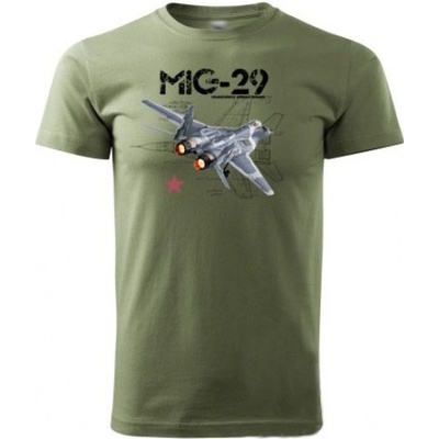 Tričko Striker s potlačou MIG-29 olivové
