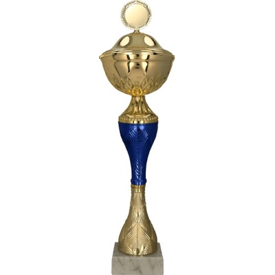 Kovový pohár s poklicí Zlato-modrý 21 cm 8 cm