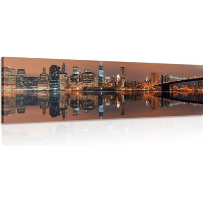 Obraz odraz Manhattanu ve vodě - 120x40
