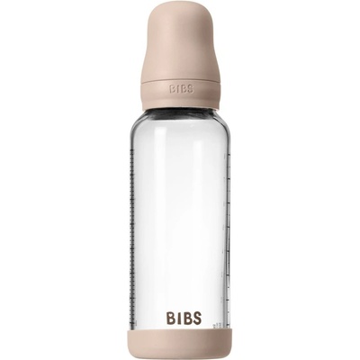 BIBS Baby Glass Bottle Silicone шише против колики със силиконова приставка за пиене Blush 240ml