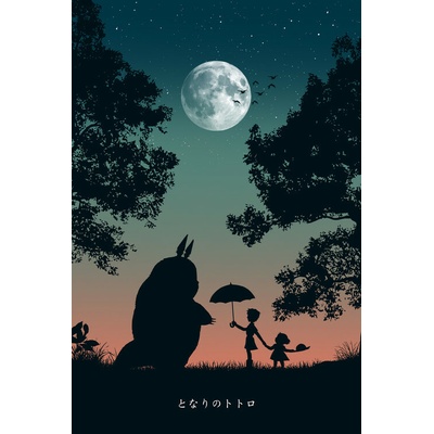Plagát, Obraz - My neighbor under the moon, 26.7 × 40 cm