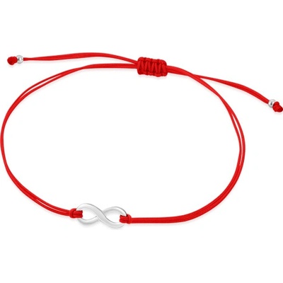 SOFIA červená šňůrka se stříbrným nekonečnem WEW0546-A-RED