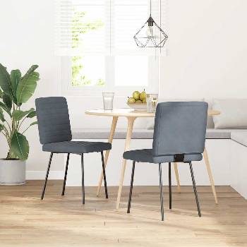 vidaXL Трапезни столове, 2 бр, тъмносиви, кадифе (4101157)