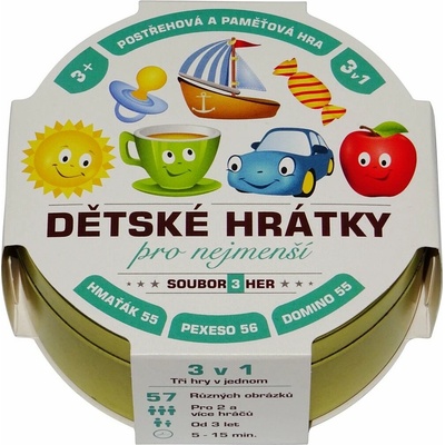 Dětské hrátky pro nejmenší 3v1 v plechové krabičce