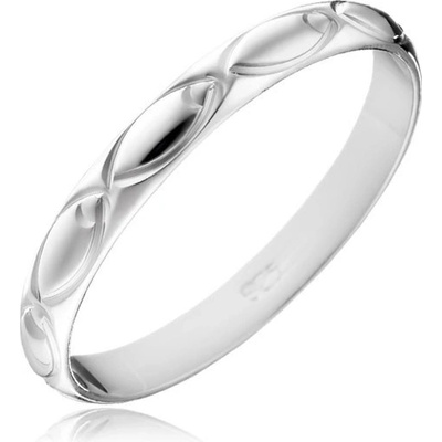 Šperky eshop Stříbrný prsten 925 gravírované ovály po obvodu H10.17