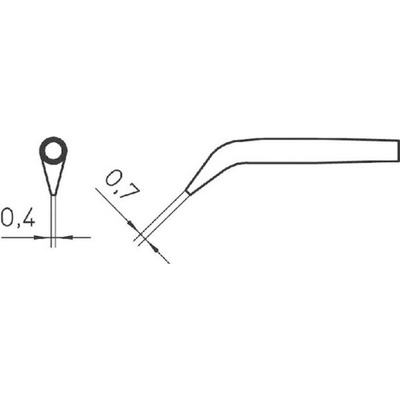 Weller RTW2 spájkovací hrot okrúhla forma, skosená o 45° Veľkosť hrotov 0.7 mm Obsah 1 ks