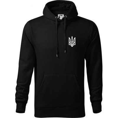 Ukrajina trojzubec prso hooded sweater černá