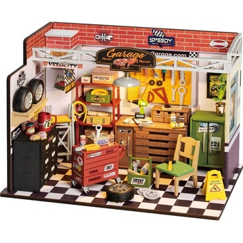 ROBOTIME Rolife DIY 3D dřevěné puzzle Garáž s LED osvětlením 157 ks
