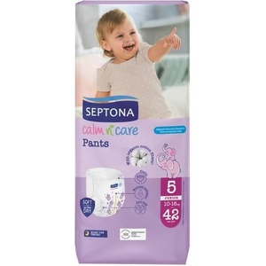 Septona Бебешки пелени-гащички Septona - Calm n' Care, Junior, размер 5, 10-16 kg, 42 броя (5201410886092) - ozone