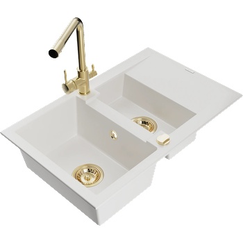 Mexen Gaspar гранитна мивка с 1, 5 камери, с отцеждащо отделение и кухненски (6507-20-671600-50)