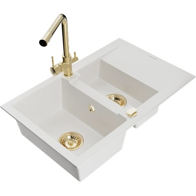 Mexen Gaspar гранитна мивка с 1, 5 камери, с отцеждащо отделение и кухненски (6507-20-671600-50)