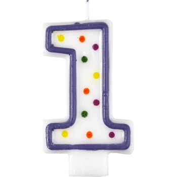 Amscan Dortová svíčka číslo 1 tečky