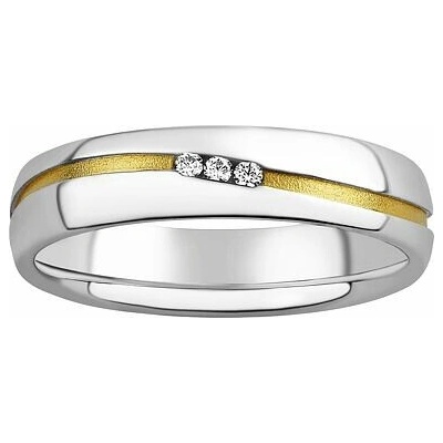 SILVEGO Snubný strieborný prsteň Sunny pozlátený žltým zlatom s Brilliance Zirconia SHG8709RWGP