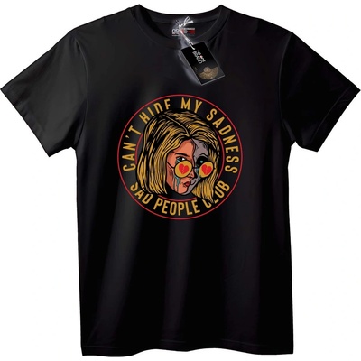 NOONEBRAND Тениска Клуб на Тъжните - 2XL, Black