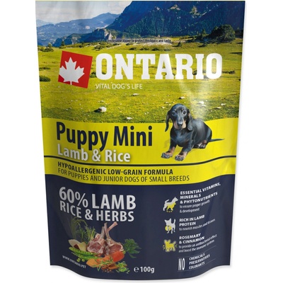 Ontario puppy mini jahňa a ryža 0,1 kg
