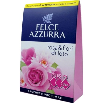 Felce Azzurra vonné sáčky do skříně Rosa a Fiori di loto 3 ks