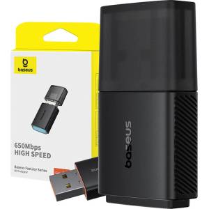Baseus Безжичен адаптер Baseus FastJoy, 650Mbps, 2.4GHz/5GHz, 802.11 b/g/n, Черен (B01317600111-04)