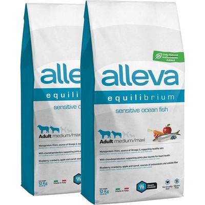 Alleva SP EQUILIBRIUM кучешка чувствителна океанска риба възрастен среден/макси 2 x 12 кг