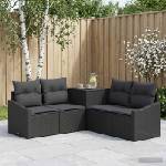 vidaXL Комплект дивани 5 бр. Черно 178, 5 x 178, 5 x 85 см (3447808)