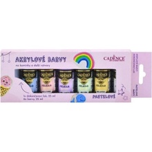 Cadence akrylové barvy na kamínky sada 6 pastelových barev + akrylový lak 25 ml