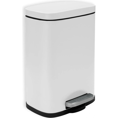 spirella Стоманено кошче за боклук с педал в матово бял цвят 5 l Akira - Spirella (10.19835)