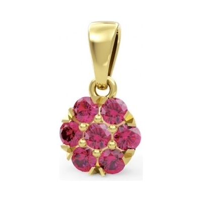 Couple Květinový přívěsek Carin žluté zlato s červenými zirkony 6620263 0 0 74