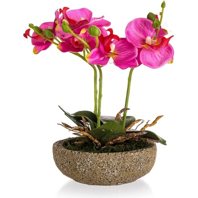 HOME DECOR Fuchsie v betonovém květináči 21,5 x 14 cm