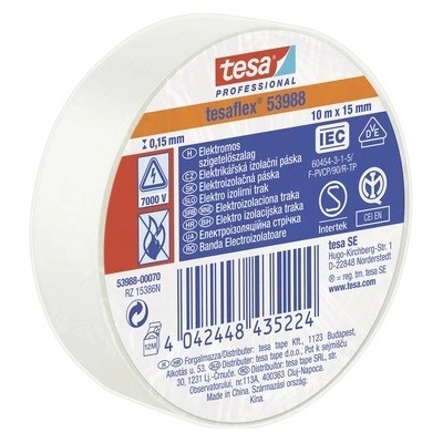 Tesa Elektrická páska 15 mm x 10 m biela