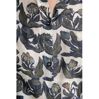 MUNTHE Риза с коприна munthe lynx дамска в синьо със свободна кройка с класическа яка 253104025322 (253104025322)