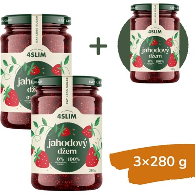 4Slim 100% džem jahodový 3 x 280 g
