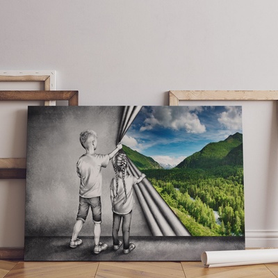 IMPAR Foto na plátně Za oponou „Nature“ 90x60 cm