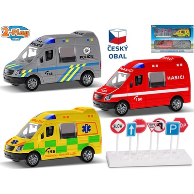Mikro Trading 2 Play Traffic autá záchranných zložiek CZ na zotrvačník s doplnkami v krabičke 1:32