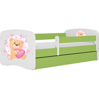 Kocot kids Babydreams medvedík s motýlikmi zelená se šuplíkys matrací