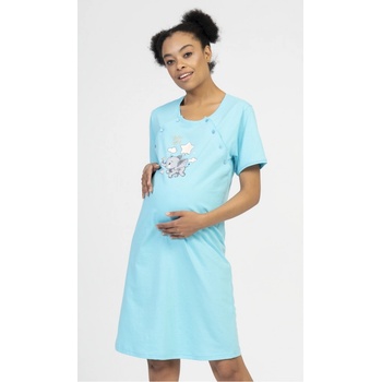 Dámska nočná košeľa materská Sloníča tyrkysová
