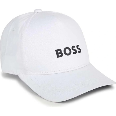 Boss Детска памучна шапка с козирка boss в бяло с принт (j50946.)